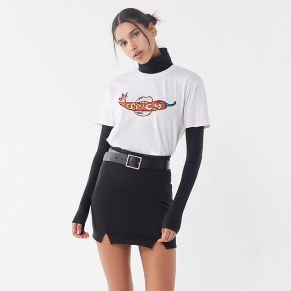 UO Lydia Notch Ponte Mini Skirt - Picture 3 of 3